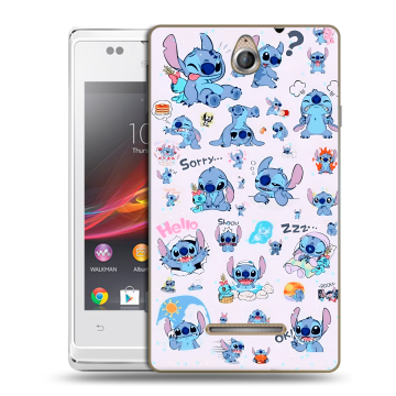 Силиконовый чехол на Sony Xperia E с принтом Лило и Стич Силиконовый чехол на Sony Xperia E с принтом Лило и Стич