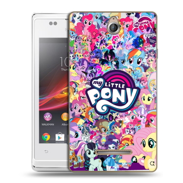 Силиконовый чехол на Sony Xperia E с принтом My little pony Дружба чудо