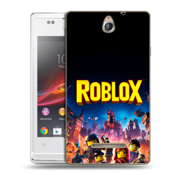 Силиконовый чехол на Sony Xperia E с принтом Roblox Роблокс