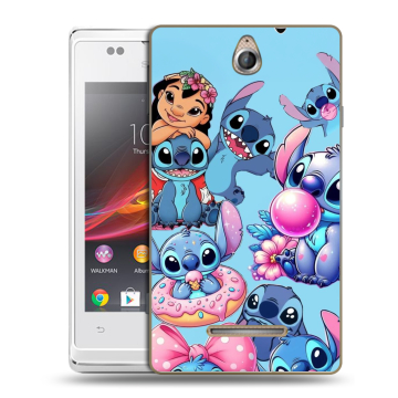 Силиконовый чехол на Sony Xperia E с принтом Лило и Стич Силиконовый чехол на Sony Xperia E с принтом Лило и Стич