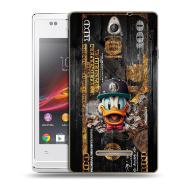 Силиконовый чехол на Sony Xperia E с принтом Дональд Дак Доллар