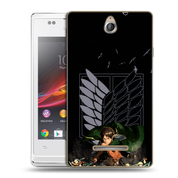 Силиконовый чехол на Sony Xperia E с принтом Атака титанов