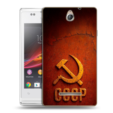 Силиконовый чехол на Sony Xperia E с принтом Флаг Герб СССР