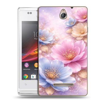 Силиконовый чехол на Sony Xperia E с принтом женский