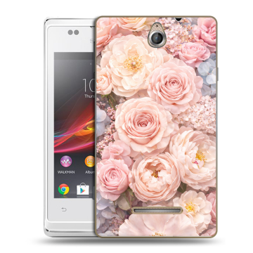 Силиконовый чехол на Sony Xperia E с принтом женский