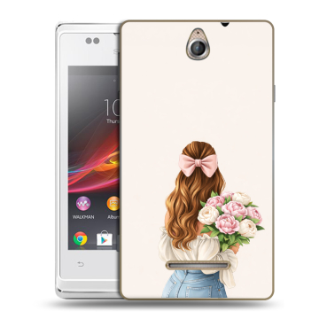 Силиконовый чехол на Sony Xperia E с принтом женский