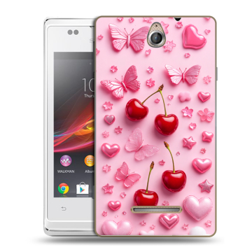Силиконовый чехол на Sony Xperia E с принтом для девочек