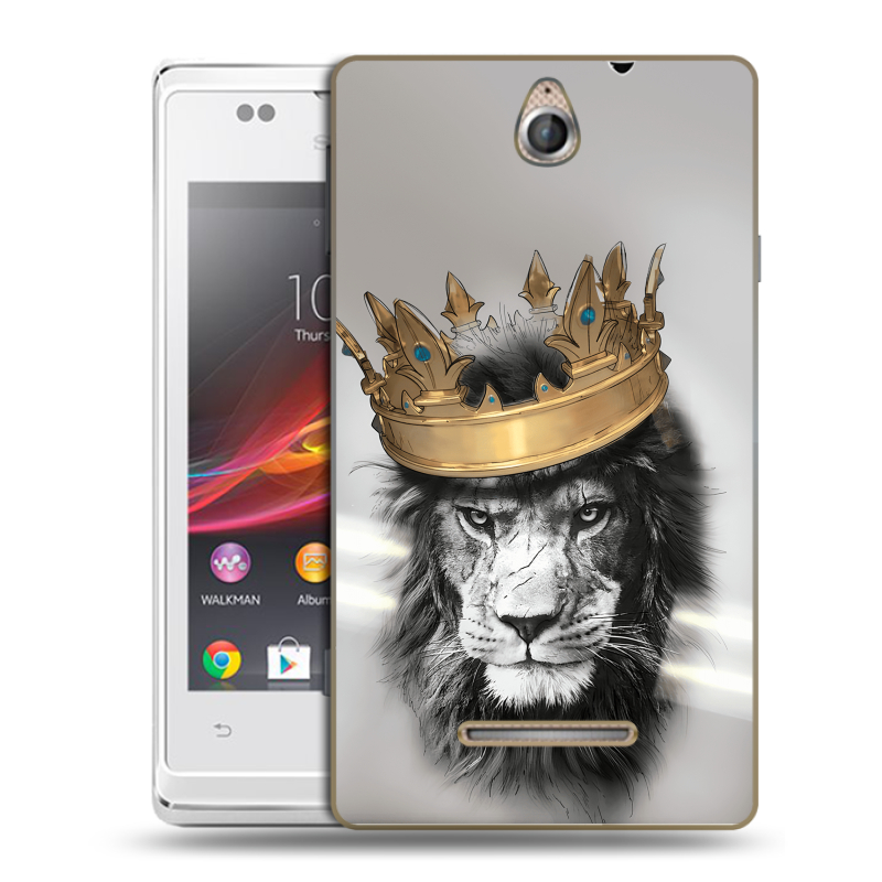 Силиконовый чехол на Sony Xperia E с принтом Лев с короной Силиконовый чехол на Sony Xperia E с принтом Лев с короной