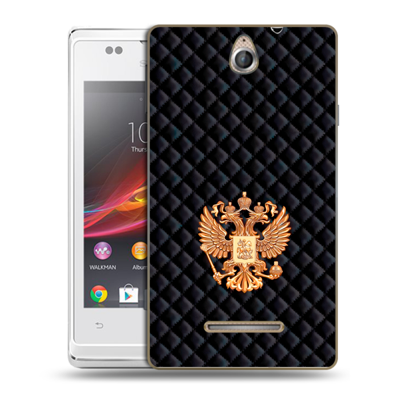 Силиконовый чехол на Sony Xperia E с принтом Герб России принт Силиконовый чехол на Sony Xperia E с принтом Герб России принт