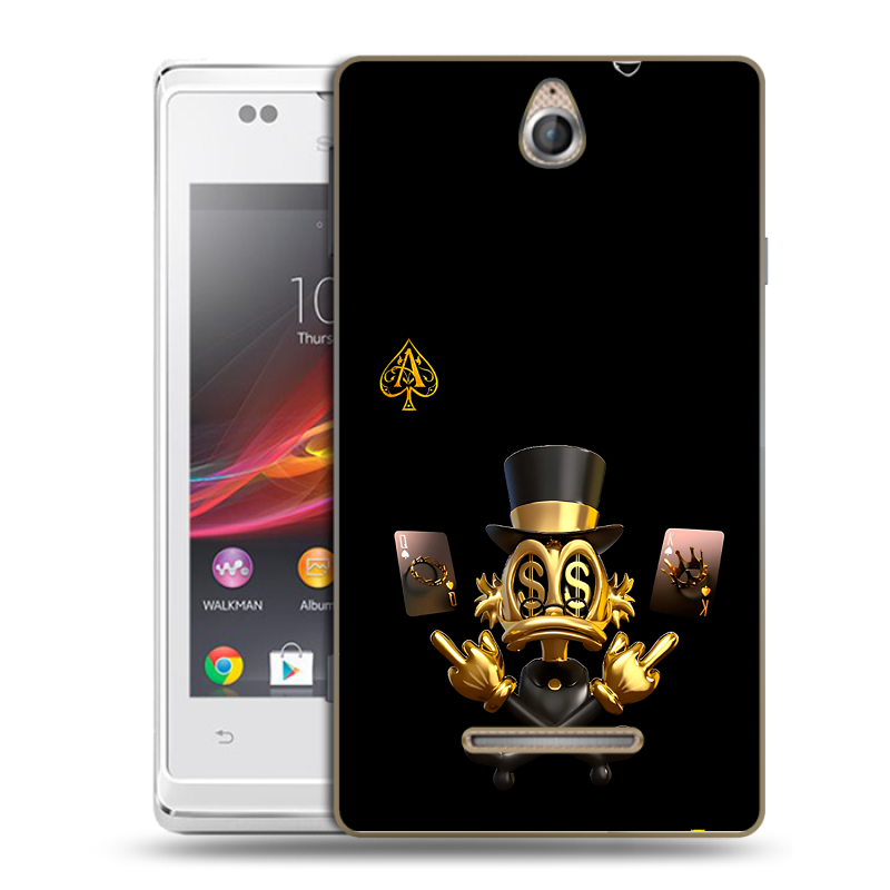 Силиконовый чехол на Sony Xperia E с принтом Золотой скрудж макдак Силиконовый чехол на Sony Xperia E с принтом Золотой скрудж макдак
