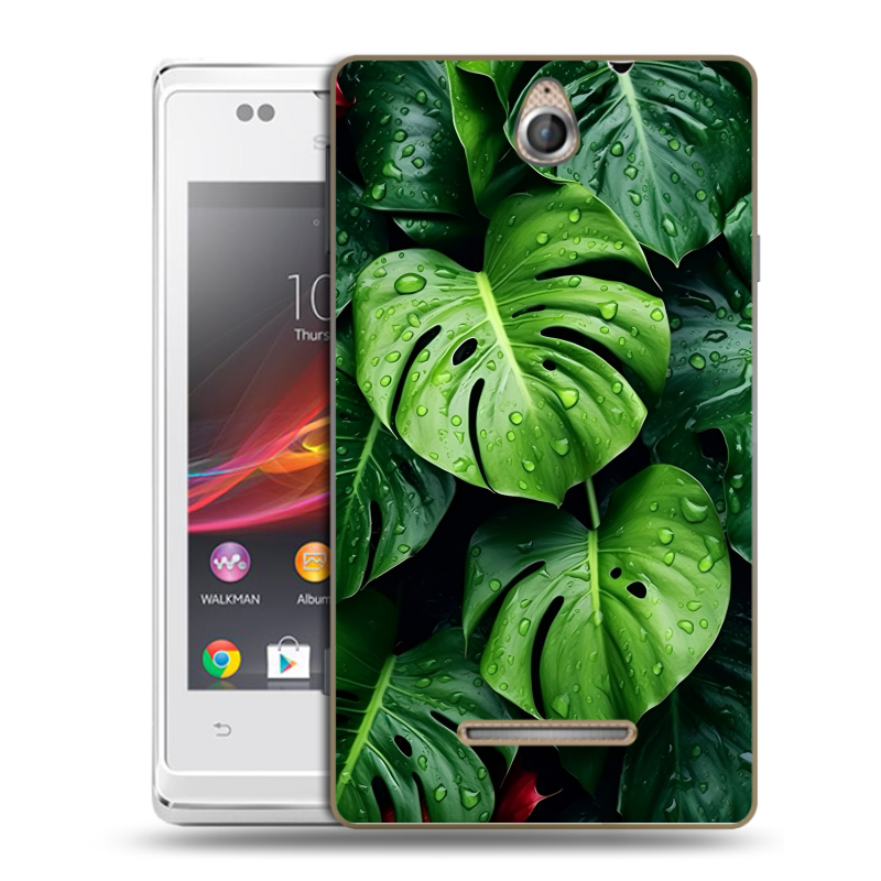 Силиконовый чехол на Sony Xperia E с принтом Листья Силиконовый чехол на Sony Xperia E с принтом Листья