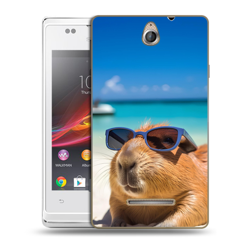 Силиконовый чехол на Sony Xperia E с принтом Капибара Силиконовый чехол на Sony Xperia E с принтом Капибара
