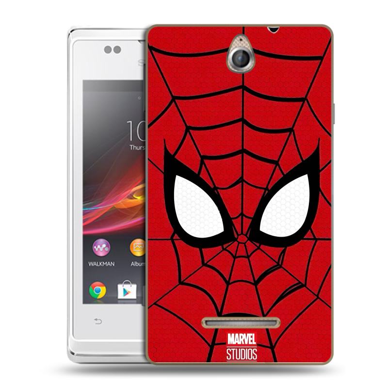 Силиконовый чехол на Sony Xperia E с принтом человек паук spiderman Силиконовый чехол на Sony Xperia E с принтом человек паук spiderman