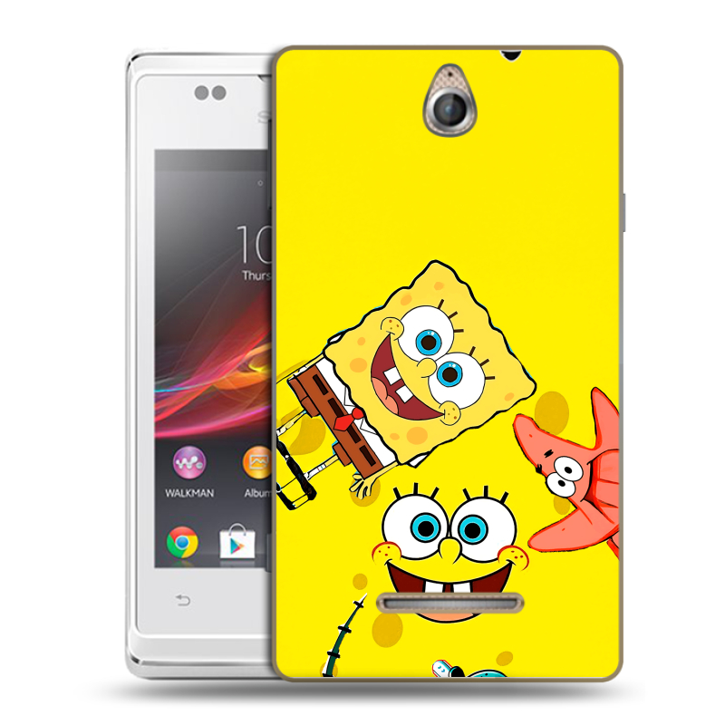 Силиконовый чехол на Sony Xperia E с принтом Спанч боб Спанчбоб Силиконовый чехол на Sony Xperia E с принтом Спанч боб Спанчбоб