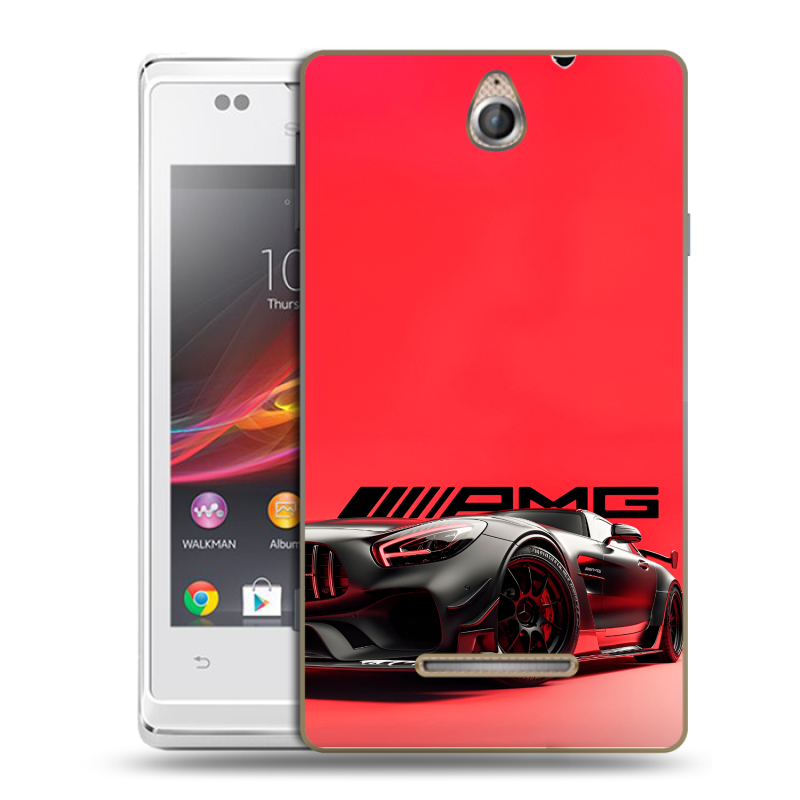 Силиконовый чехол на Sony Xperia E с принтом Мерседес Mercedes AMG Силиконовый чехол на Sony Xperia E с принтом Мерседес Mercedes AMG