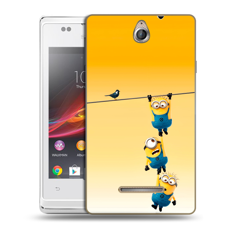 Силиконовый чехол на Sony Xperia E с принтом Миньоны Силиконовый чехол на Sony Xperia E с принтом Миньоны