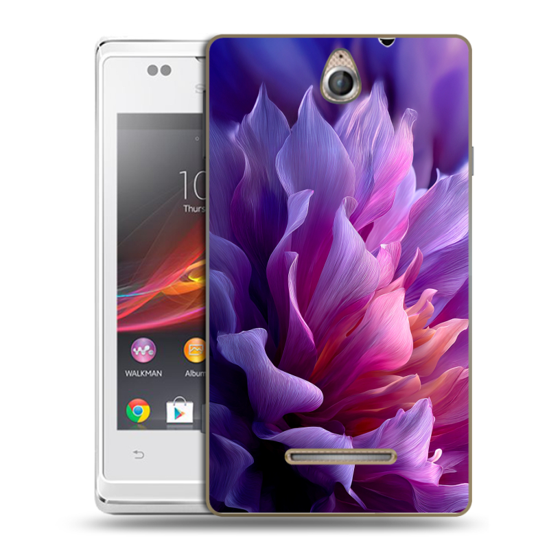 Силиконовый чехол на Sony Xperia E с принтом женский цветы Силиконовый чехол на Sony Xperia E с принтом женский цветы