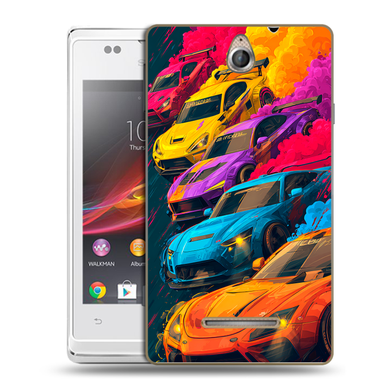Силиконовый чехол на Sony Xperia E с принтом Тачки Силиконовый чехол на Sony Xperia E с принтом Тачки