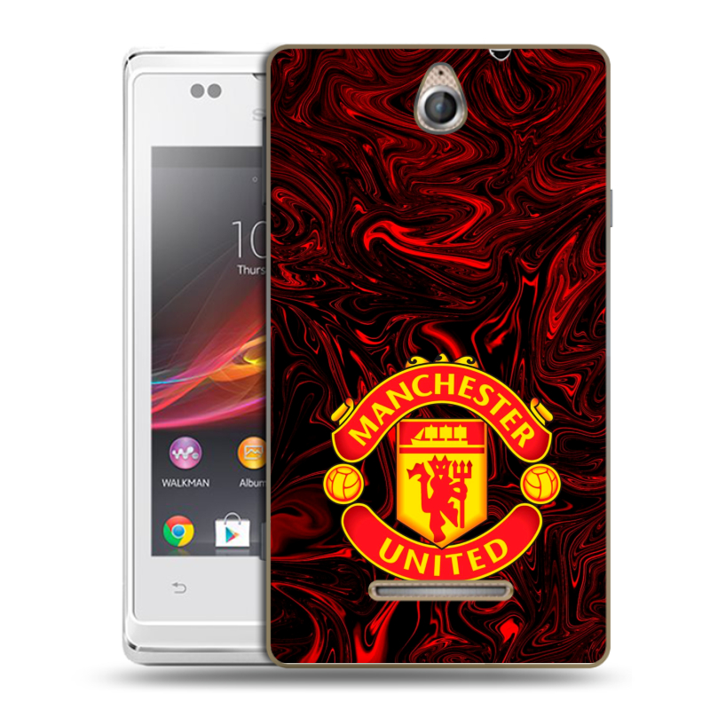 Силиконовый чехол на Sony Xperia E с принтом Manchester United Силиконовый чехол на Sony Xperia E с принтом Manchester United