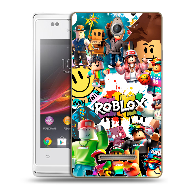 Силиконовый чехол на Sony Xperia E с принтом Roblox Роблокс Силиконовый чехол на Sony Xperia E с принтом Roblox Роблокс