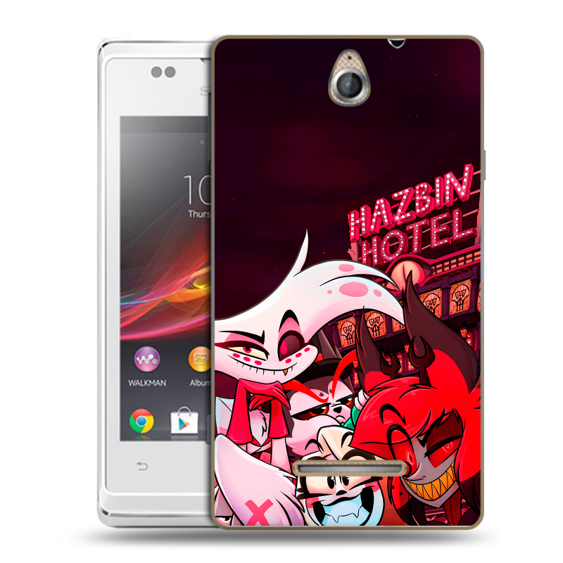Силиконовый чехол на Sony Xperia E с принтом Hazbin Hotel Отель Хазбин Силиконовый чехол на Sony Xperia E с принтом Hazbin Hotel Отель Хазбин