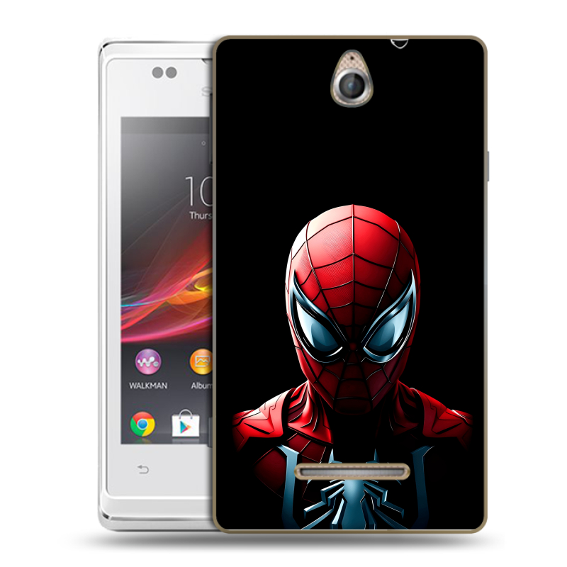 Силиконовый чехол на Sony Xperia E с принтом Spiderman Человек паук Силиконовый чехол на Sony Xperia E с принтом Spiderman Человек паук