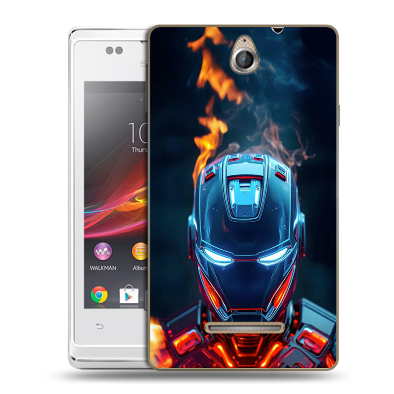Силиконовый чехол на Sony Xperia E с принтом IronMan Железный человек Силиконовый чехол на Sony Xperia E с принтом IronMan Железный человек