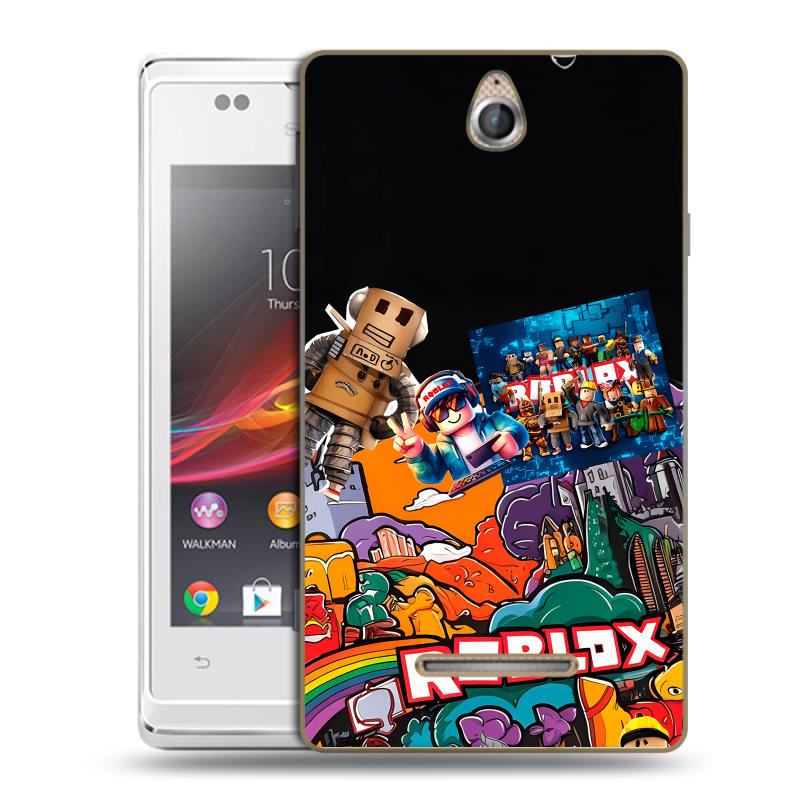 Силиконовый чехол на Sony Xperia E с принтом Roblox Роблокс Силиконовый чехол на Sony Xperia E с принтом Roblox Роблокс