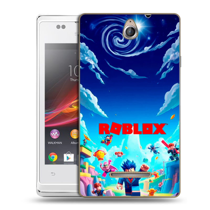 Силиконовый чехол на Sony Xperia E с принтом Roblox Роблокс Силиконовый чехол на Sony Xperia E с принтом Roblox Роблокс