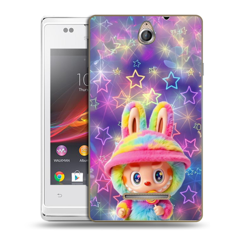 Силиконовый чехол на Sony Xperia E с принтом Labubu Лабубу Силиконовый чехол на Sony Xperia E с принтом Labubu Лабубу