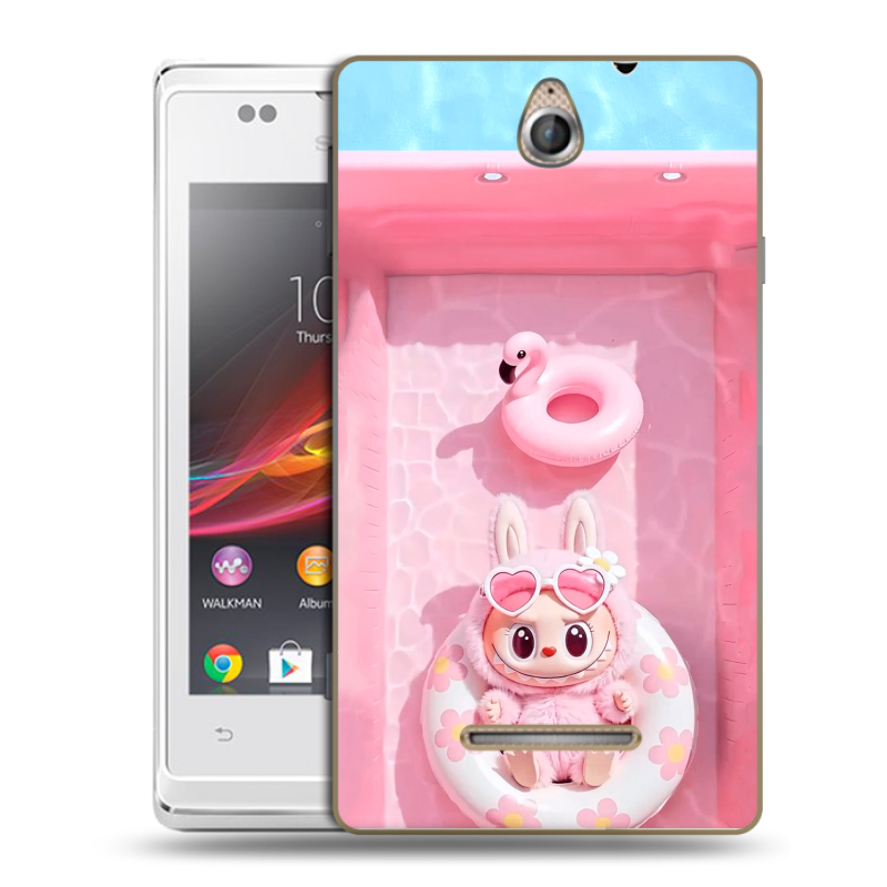 Силиконовый чехол на Sony Xperia E с принтом Labubu Лабубу Силиконовый чехол на Sony Xperia E с принтом Labubu Лабубу