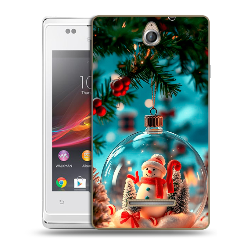 Силиконовый чехол на Sony Xperia E с принтом Новый год Силиконовый чехол на Sony Xperia E с принтом Новый год