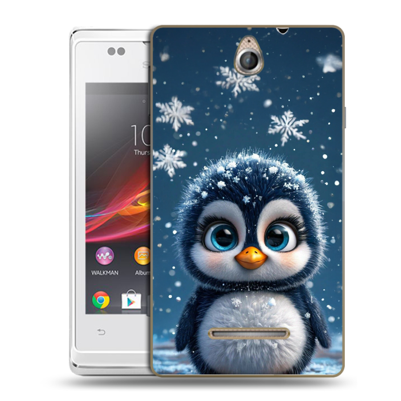 Силиконовый чехол на Sony Xperia E с принтом Новый год Силиконовый чехол на Sony Xperia E с принтом Новый год