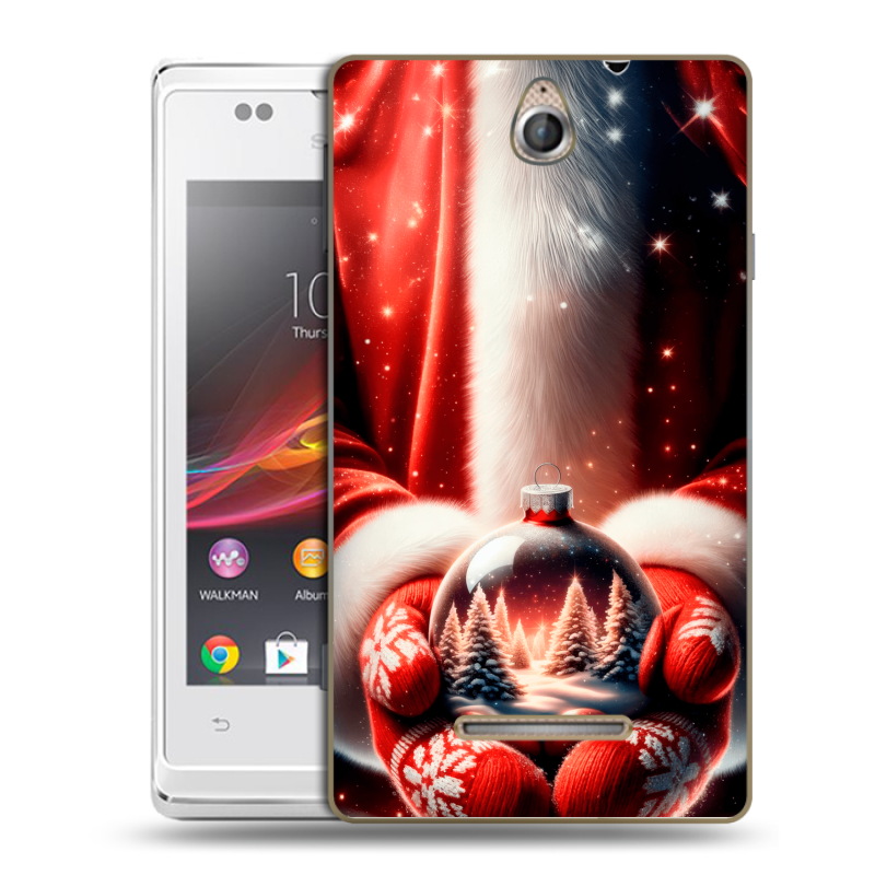 Силиконовый чехол на Sony Xperia E с принтом Новый год Силиконовый чехол на Sony Xperia E с принтом Новый год