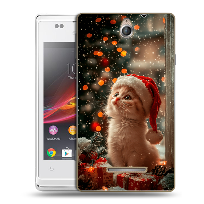 Силиконовый чехол на Sony Xperia E с принтом Новый год Силиконовый чехол на Sony Xperia E с принтом Новый год