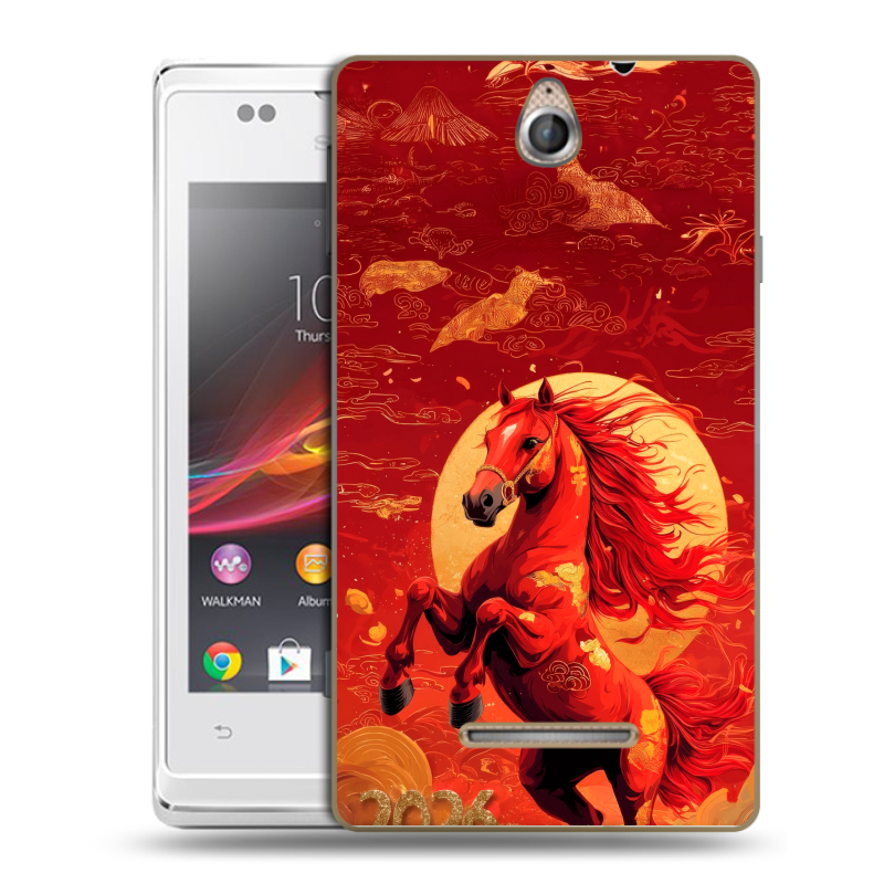 Силиконовый чехол на Sony Xperia E с принтом Новый год Силиконовый чехол на Sony Xperia E с принтом Новый год