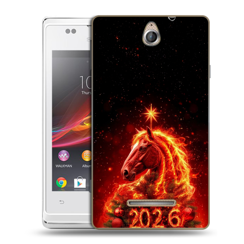 Силиконовый чехол на Sony Xperia E с принтом Новый год Силиконовый чехол на Sony Xperia E с принтом Новый год