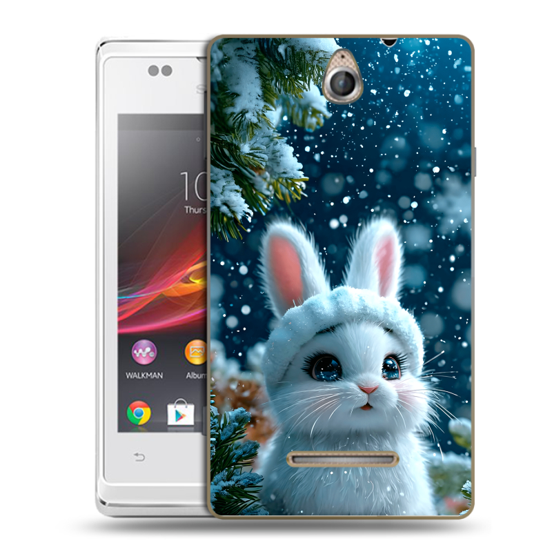 Силиконовый чехол на Sony Xperia E с принтом Новый год Силиконовый чехол на Sony Xperia E с принтом Новый год