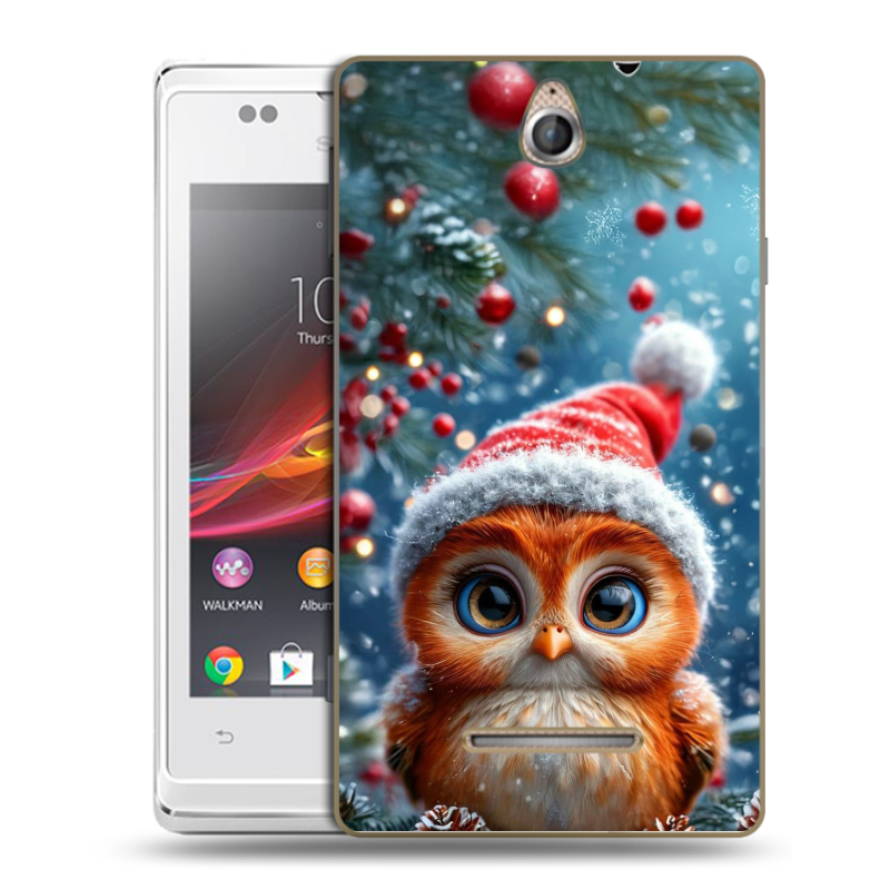 Силиконовый чехол на Sony Xperia E с принтом Новый год Силиконовый чехол на Sony Xperia E с принтом Новый год