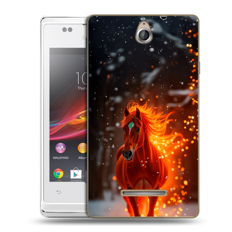Силиконовый чехол на Sony Xperia E с принтом Новый год Силиконовый чехол на Sony Xperia E с принтом Новый год