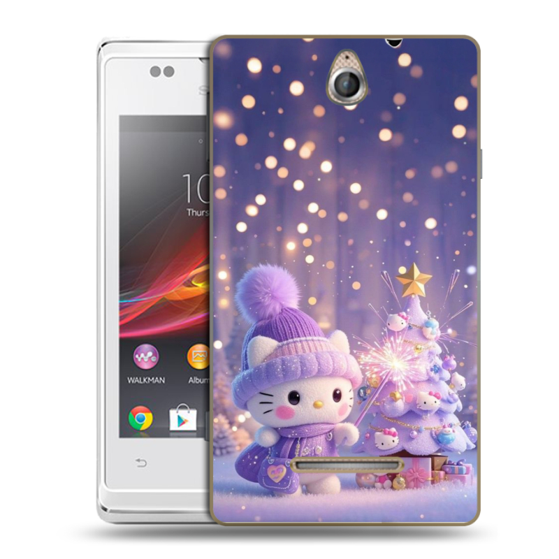 Силиконовый чехол на Sony Xperia E с принтом Новый год Силиконовый чехол на Sony Xperia E с принтом Новый год