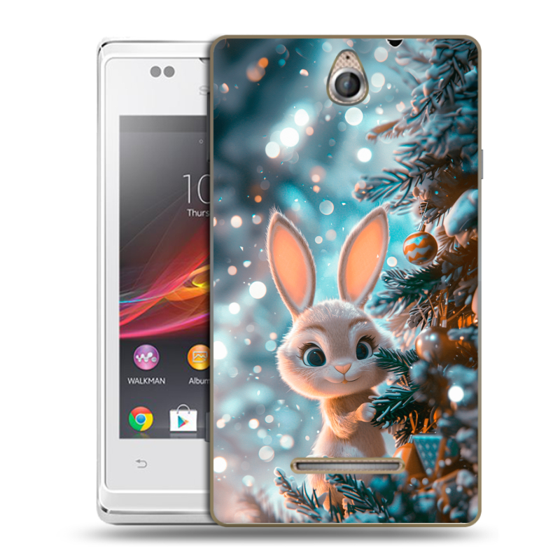 Силиконовый чехол на Sony Xperia E с принтом Новый год Силиконовый чехол на Sony Xperia E с принтом Новый год