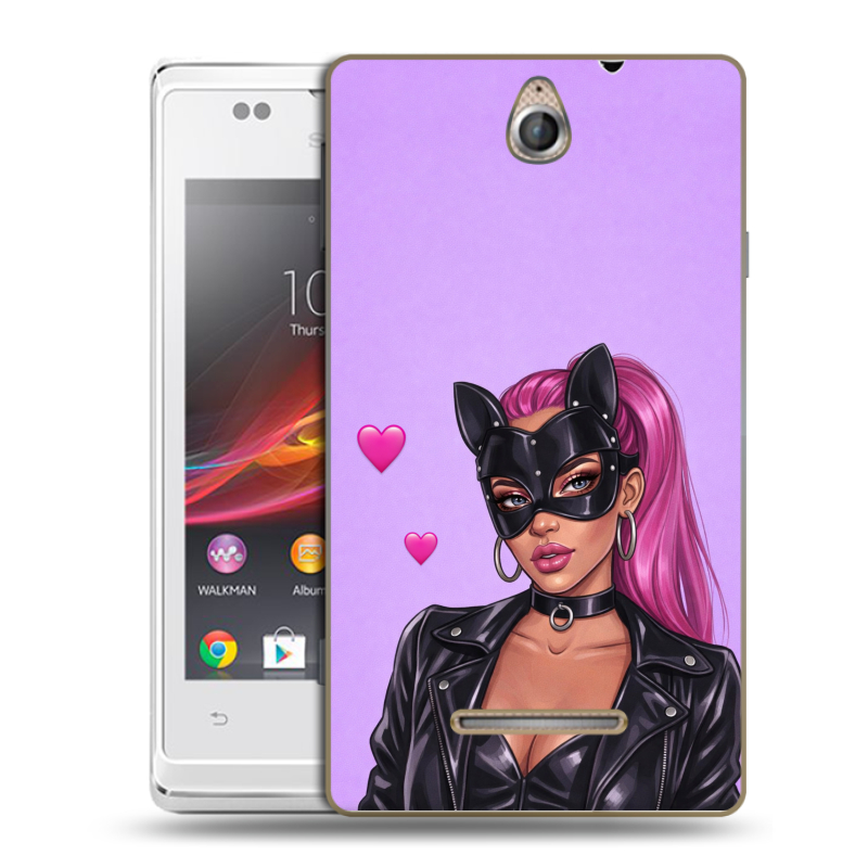 Силиконовый чехол на Sony Xperia E с принтом женский Силиконовый чехол на Sony Xperia E с принтом женский