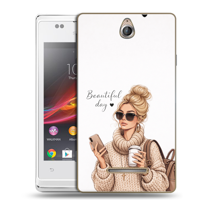 Силиконовый чехол на Sony Xperia E с принтом женский Силиконовый чехол на Sony Xperia E с принтом женский