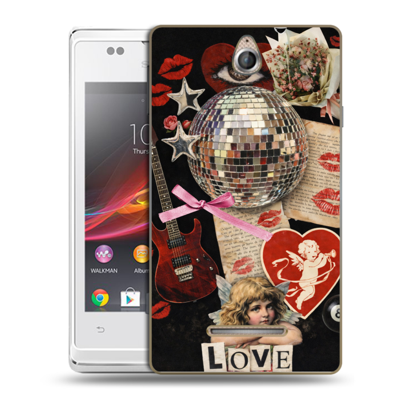 Силиконовый чехол на Sony Xperia E с принтом для девочек Силиконовый чехол на Sony Xperia E с принтом для девочек
