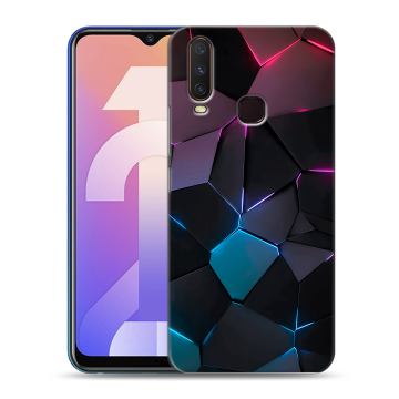 Силиконовый чехол на Vivo Y12 с принтом Геометрия неона