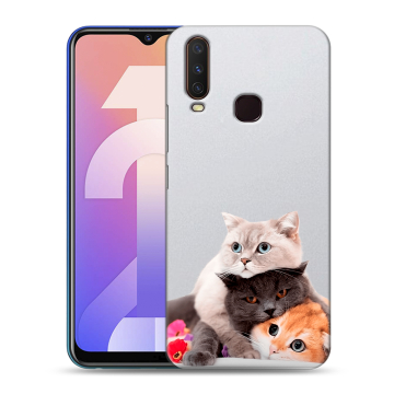 Силиконовый чехол на Vivo Y12 с принтом Кошки Силиконовый чехол на Vivo Y12 с принтом Кошки