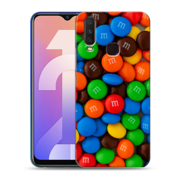 Силиконовый чехол на Vivo Y12 с принтом Конфеты