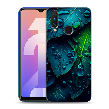 Силиконовый чехол на Vivo Y12 с принтом Листья