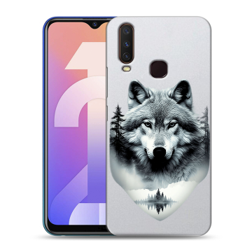 Силиконовый чехол на Vivo Y12 с принтом Волк в лесу